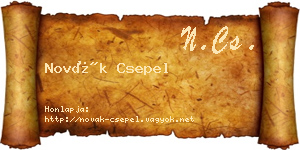 Novák Csepel névjegykártya